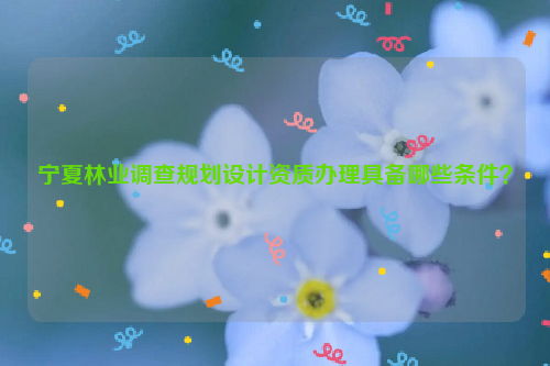 寧夏林業調查規劃設計資質辦理具備哪些條件？