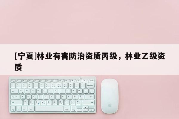 [寧夏]林業有害防治資質丙級，林業乙級資質