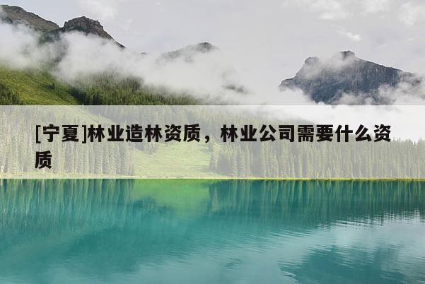 [寧夏]林業造林資質，林業公司需要什么資質