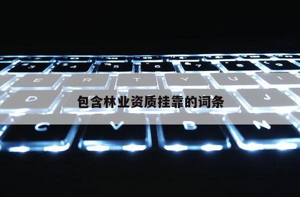 包含林業資質掛靠的詞條