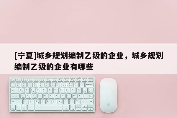 [寧夏]城鄉規劃編制乙級的企業，城鄉規劃編制乙級的企業有哪些