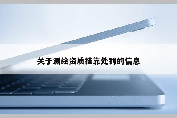 關于測繪資質掛靠處罰的信息