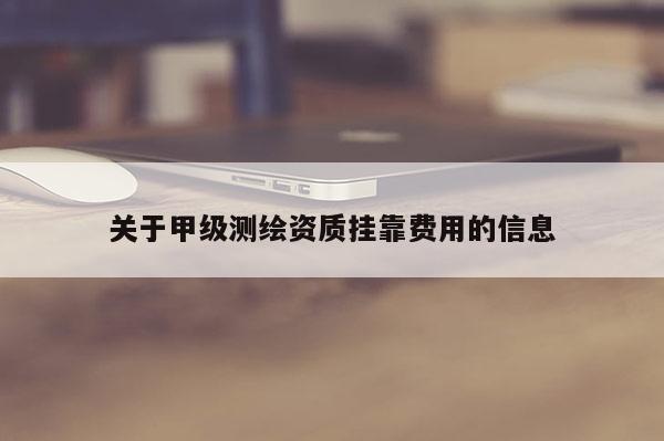 關于甲級測繪資質掛靠費用的信息